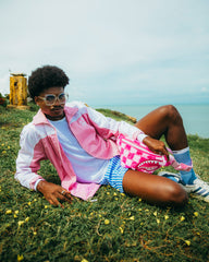 FURZILLA SHARK (PINK CHECK) SAVVY CROSSBODY