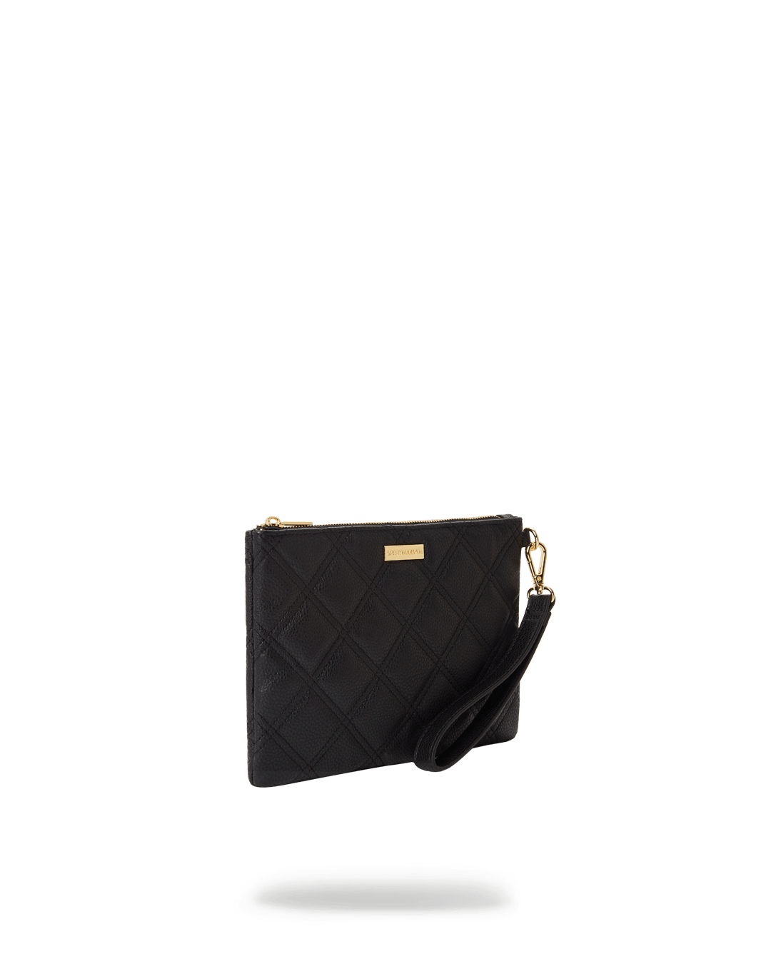 NOIR QUILT GOLD CHAIN SHARK CROSSOVER CLUTCH