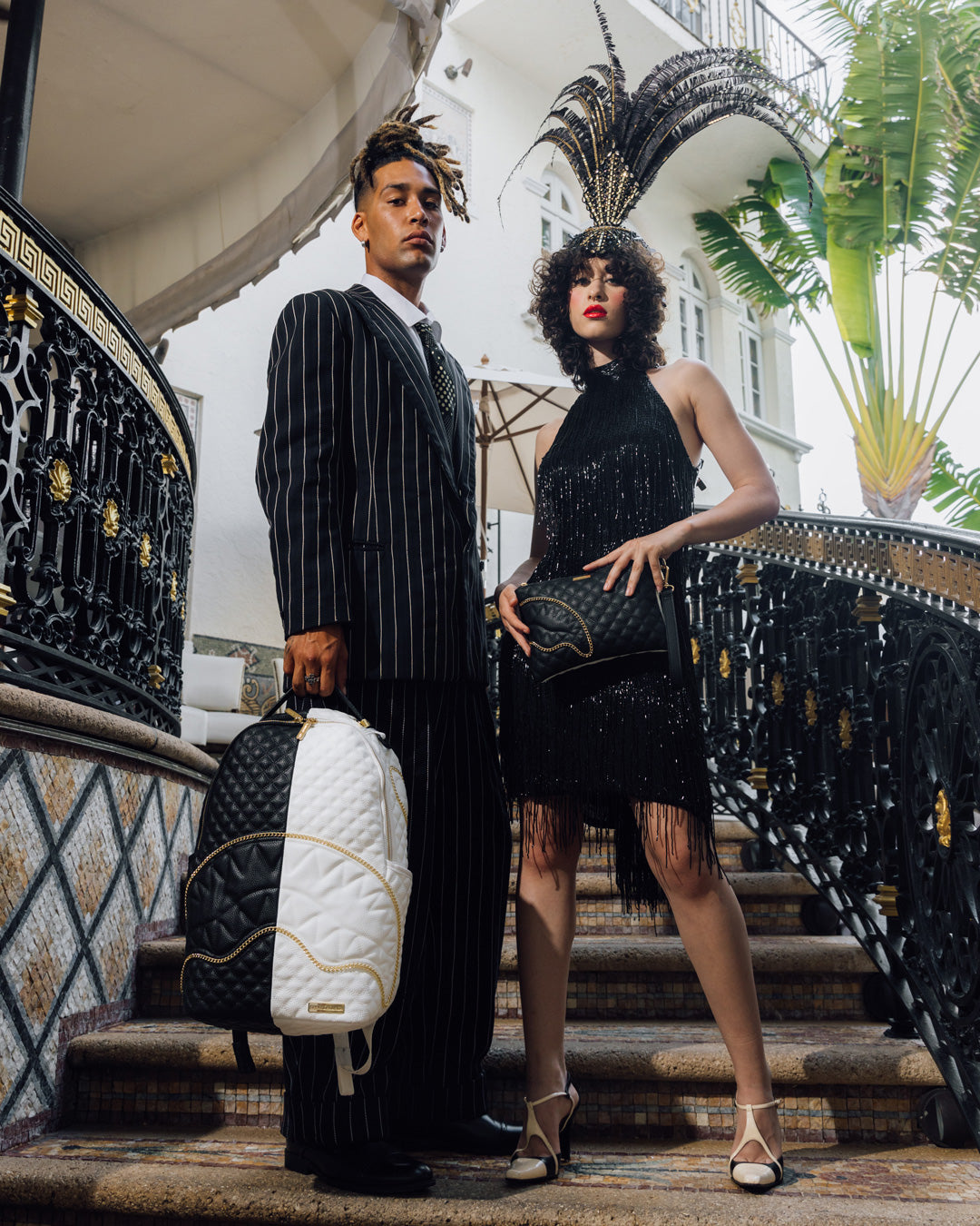 LEVELED UP SPLIT QUILT SHARK CROSSOVER CLUTCH