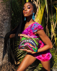 SHARKS IN PARIS CITY STREAKS CROSSOVER CLUTCH