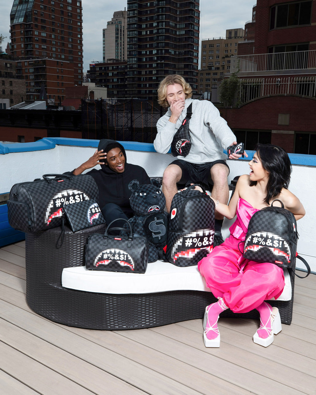 WHAT THE BEEP' SHARK MONEYBEAR TEDDYBEAR BACKPACK