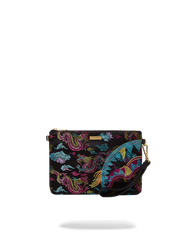EMBROIDERED DRAGONS CROSSOVER CLUTCH