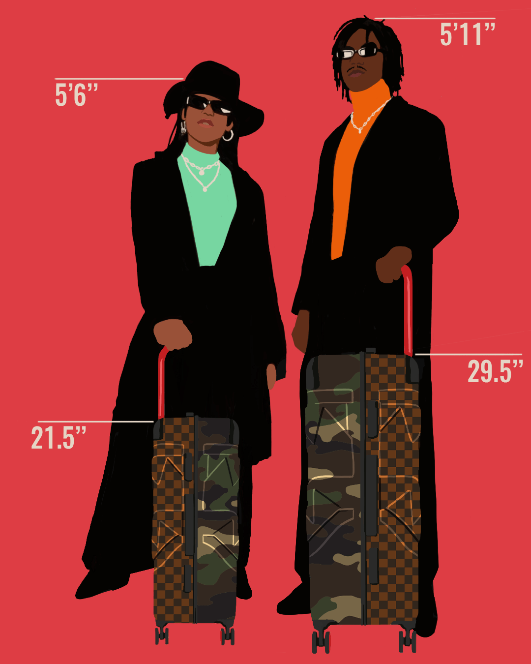 JUNGLE PARIS 2 PC LUGGAGE SET (CARRY-ON & FULL-SIZE)